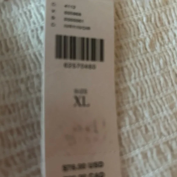 Anthropologie x Porridge NWT Womens Bustier Smocked Pull On Top white XL Beach - Picture 5 of 5